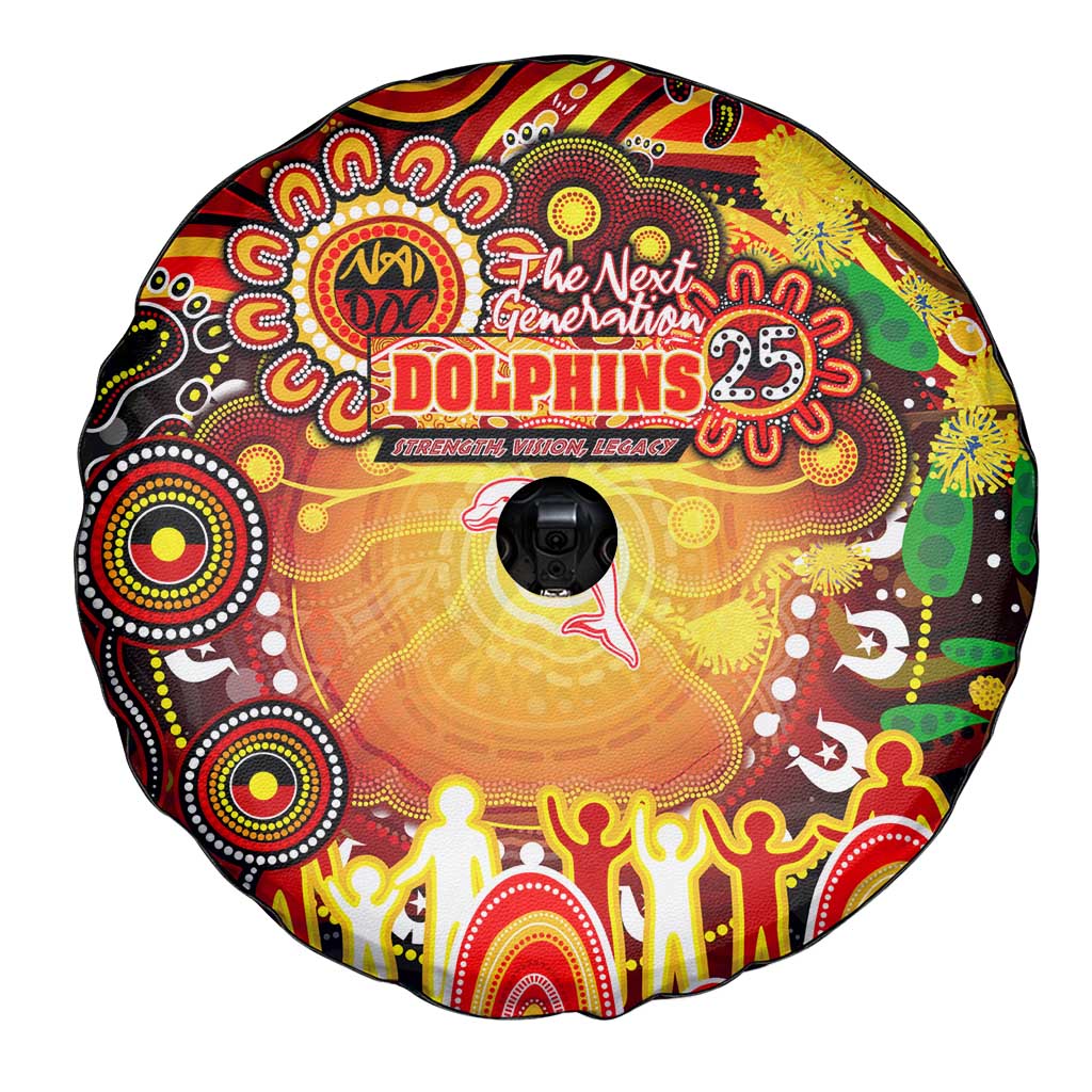 NAIDOC Week 2025 Dolphins Rugby Spare Tire Cover Aboriginal Dot Painting