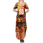 Personalised NAIDOC Week 2025 Dolphins Rugby Summer Maxi Dress Aboriginal Dot Painting
