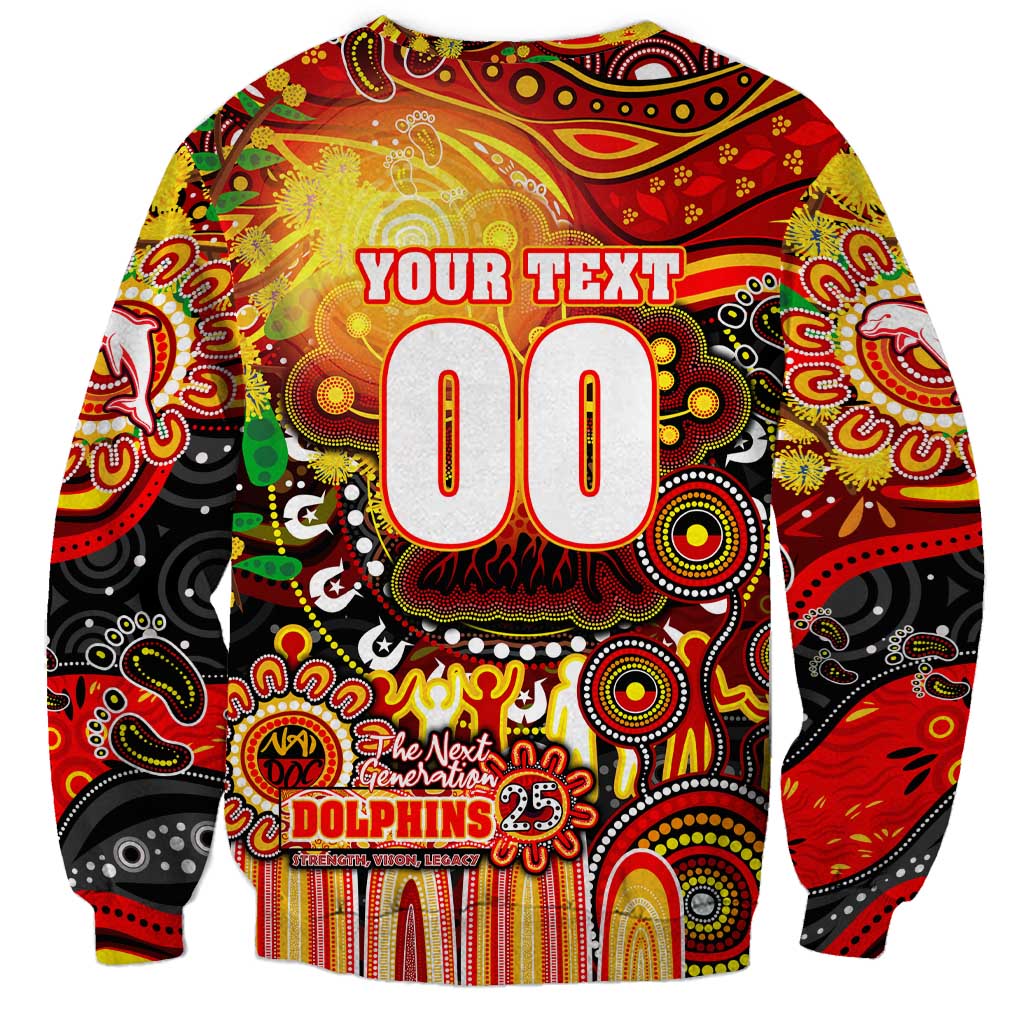 Personalised NAIDOC Week 2025 Dolphins Rugby Sweatshirt Aboriginal Dot Painting