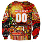 Personalised NAIDOC Week 2025 Dolphins Rugby Sweatshirt Aboriginal Dot Painting