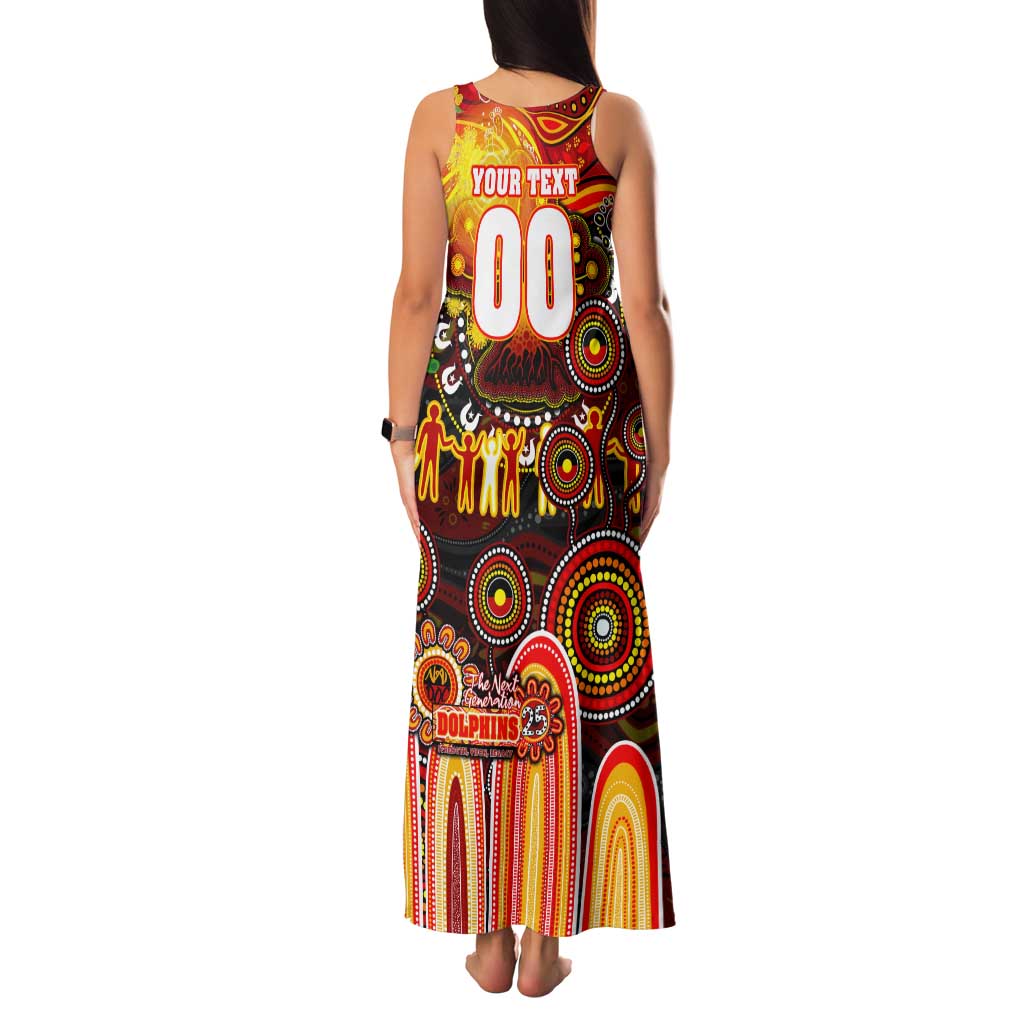 Personalised NAIDOC Week 2025 Dolphins Rugby Tank Maxi Dress Aboriginal Dot Painting