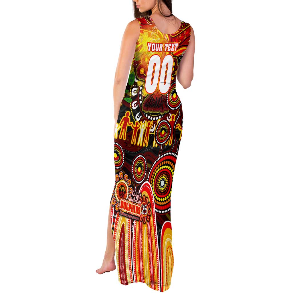 Personalised NAIDOC Week 2025 Dolphins Rugby Tank Maxi Dress Aboriginal Dot Painting
