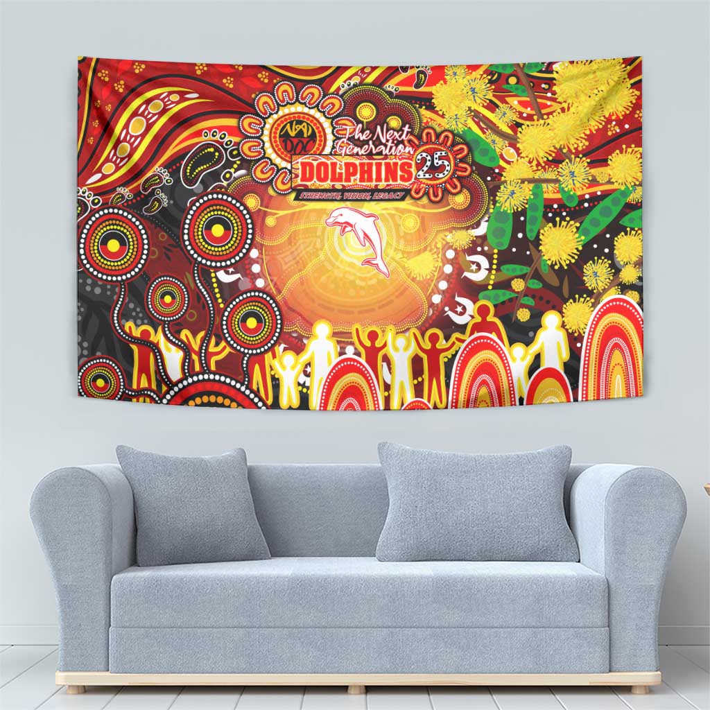NAIDOC Week 2025 Dolphins Rugby Tapestry Aboriginal Dot Painting