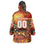 Personalised NAIDOC Week 2025 Dolphins Rugby Wearable Blanket Hoodie Aboriginal Dot Painting