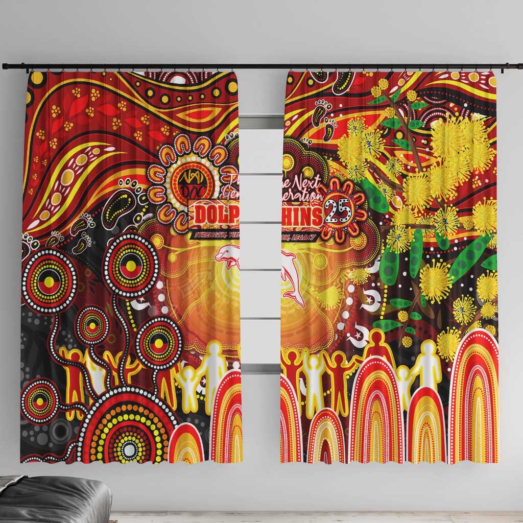 NAIDOC Week 2025 Dolphins Rugby Window Curtain Aboriginal Dot Painting