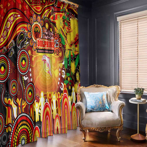 NAIDOC Week 2025 Dolphins Rugby Window Curtain Aboriginal Dot Painting