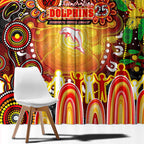 NAIDOC Week 2025 Dolphins Rugby Window Curtain Aboriginal Dot Painting