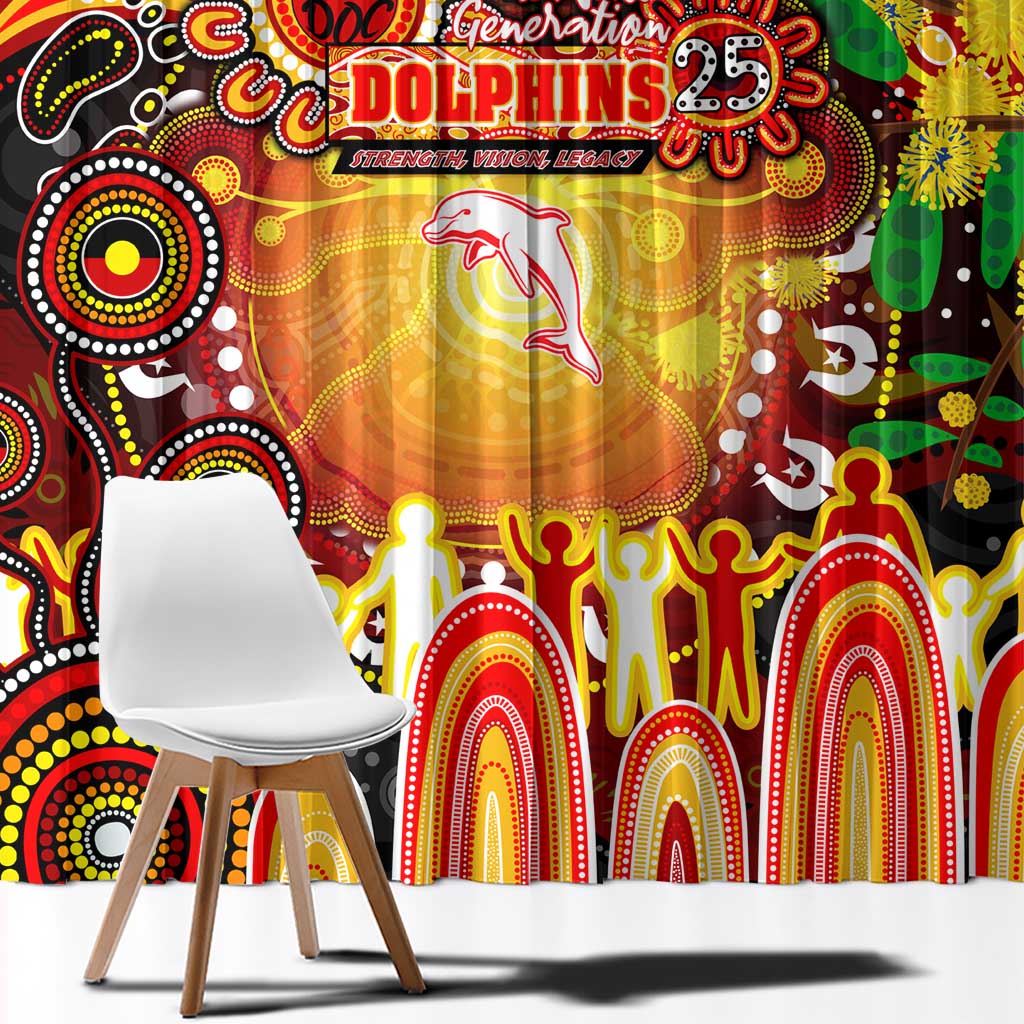 NAIDOC Week 2025 Dolphins Rugby Window Curtain Aboriginal Dot Painting