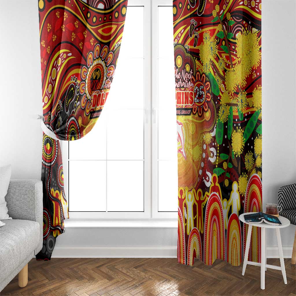 NAIDOC Week 2025 Dolphins Rugby Window Curtain Aboriginal Dot Painting