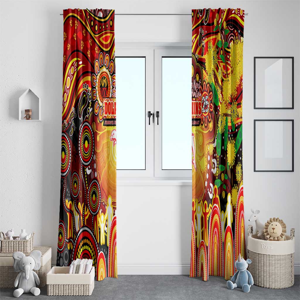 NAIDOC Week 2025 Dolphins Rugby Window Curtain Aboriginal Dot Painting