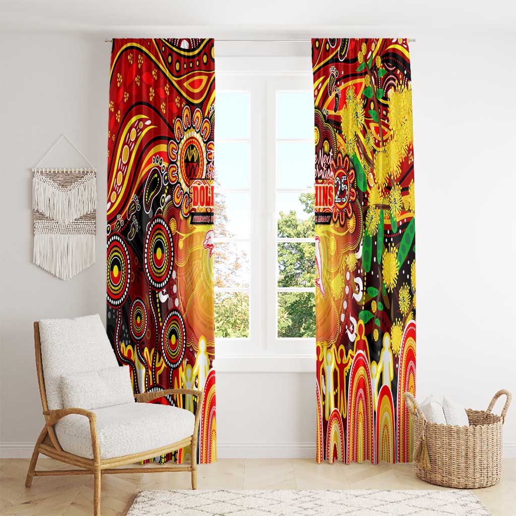 NAIDOC Week 2025 Dolphins Rugby Window Curtain Aboriginal Dot Painting