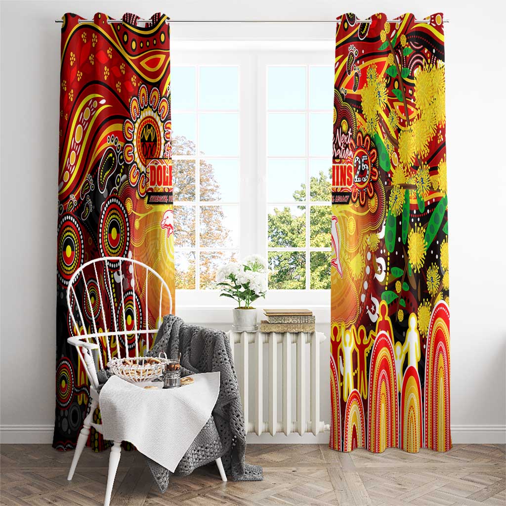 NAIDOC Week 2025 Dolphins Rugby Window Curtain Aboriginal Dot Painting