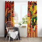 NAIDOC Week 2025 Dolphins Rugby Window Curtain Aboriginal Dot Painting