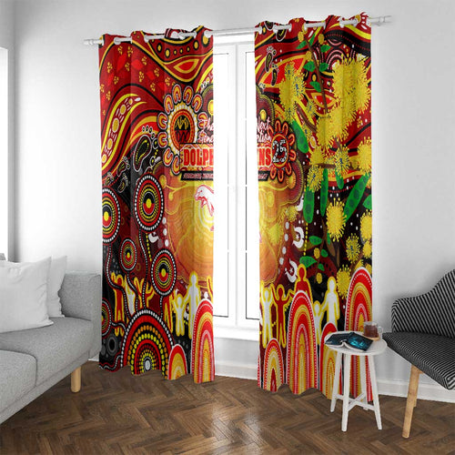 NAIDOC Week 2025 Dolphins Rugby Window Curtain Aboriginal Dot Painting