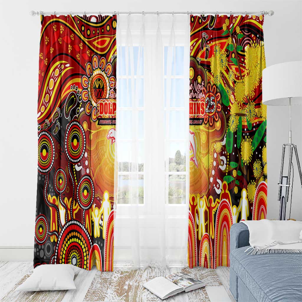 NAIDOC Week 2025 Dolphins Rugby Window Curtain Aboriginal Dot Painting