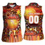 Personalised NAIDOC Week 2025 Dolphins Rugby Women Sleeveless Polo Shirt Aboriginal Dot Painting