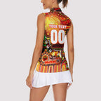 Personalised NAIDOC Week 2025 Dolphins Rugby Women Sleeveless Polo Shirt Aboriginal Dot Painting