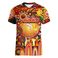 Personalised NAIDOC Week 2025 Dolphins Rugby Women V-Neck T-Shirt Aboriginal Dot Painting
