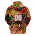 Personalised NAIDOC Week 2025 Dolphins Rugby Zip Hoodie Aboriginal Dot Painting