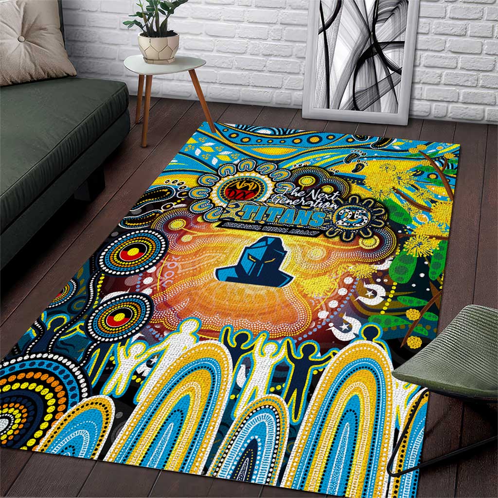 NAIDOC Week 2025 Titans Rugby Area Rug Aboriginal Dot Painting