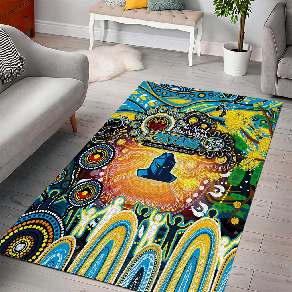 NAIDOC Week 2025 Titans Rugby Area Rug Aboriginal Dot Painting