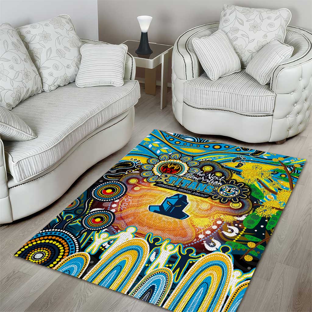 NAIDOC Week 2025 Titans Rugby Area Rug Aboriginal Dot Painting