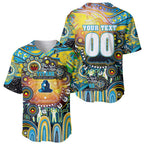 Personalised NAIDOC Week 2025 Titans Rugby Baseball Jersey Aboriginal Dot Painting