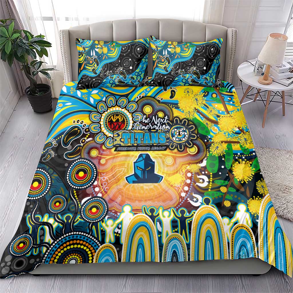 NAIDOC Week 2025 Titans Rugby Bedding Set Aboriginal Dot Painting