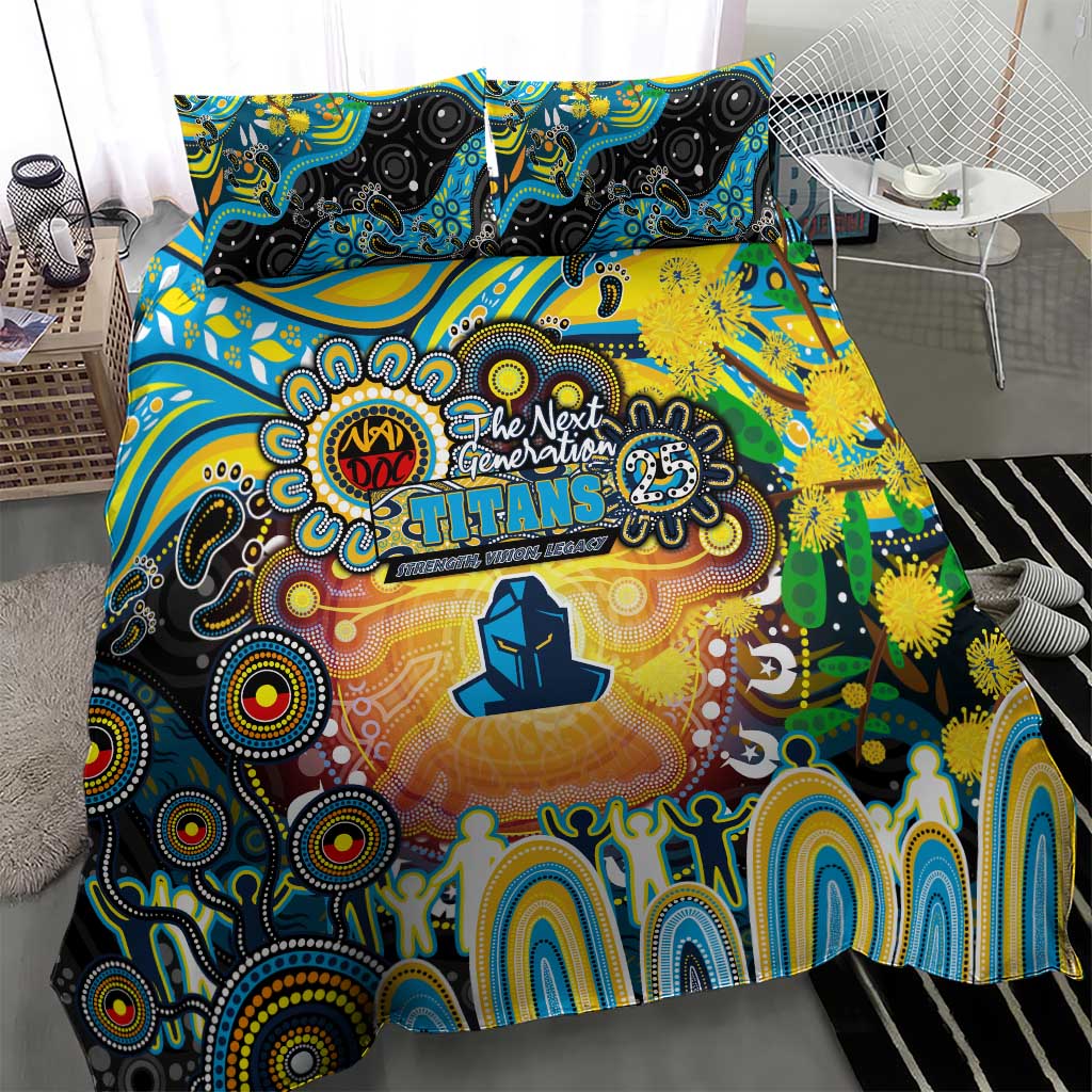 NAIDOC Week 2025 Titans Rugby Bedding Set Aboriginal Dot Painting