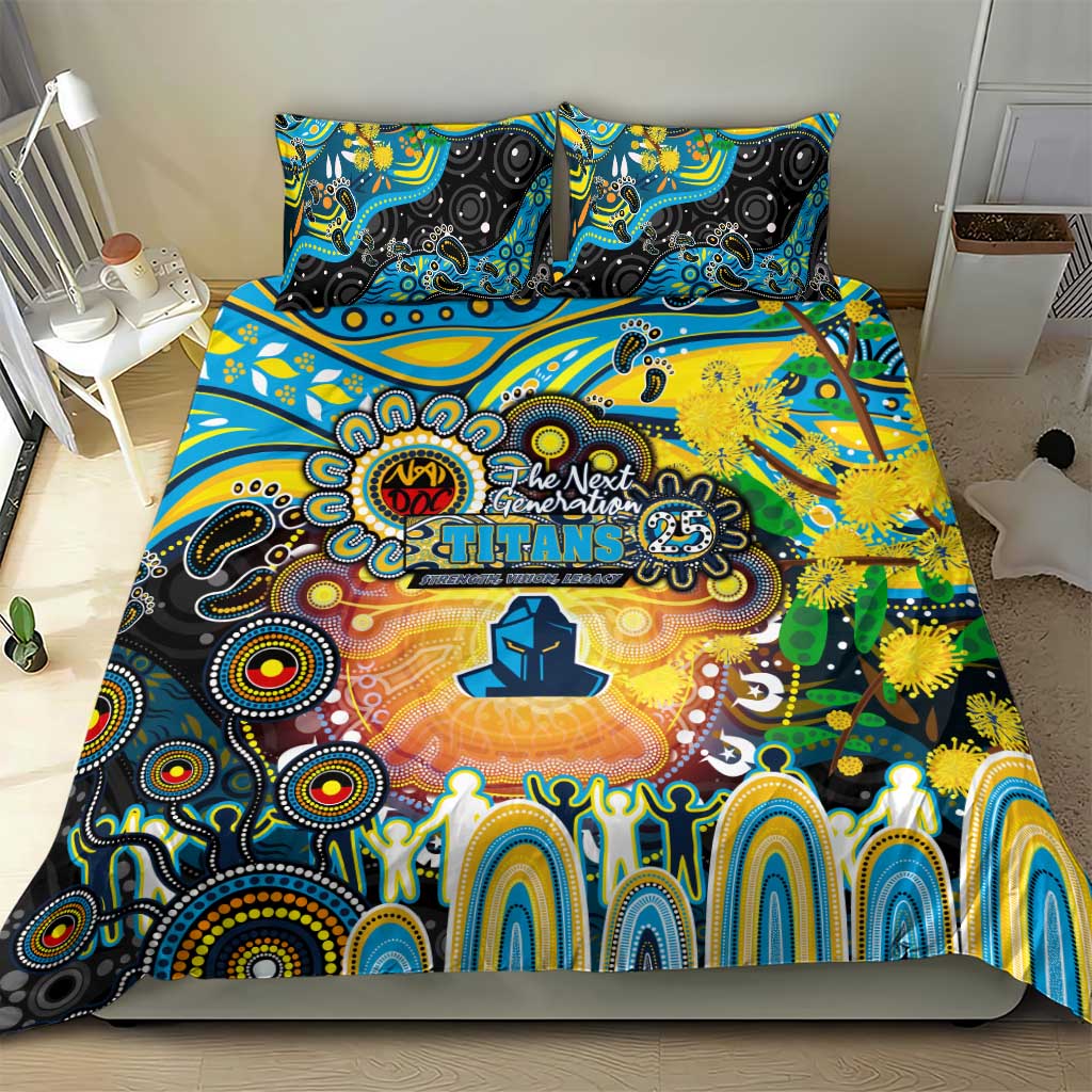NAIDOC Week 2025 Titans Rugby Bedding Set Aboriginal Dot Painting