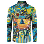 Personalised NAIDOC Week 2025 Titans Rugby Button Sweatshirt Aboriginal Dot Painting