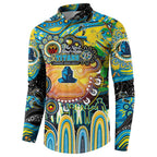 Personalised NAIDOC Week 2025 Titans Rugby Button Sweatshirt Aboriginal Dot Painting