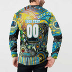 Personalised NAIDOC Week 2025 Titans Rugby Button Sweatshirt Aboriginal Dot Painting