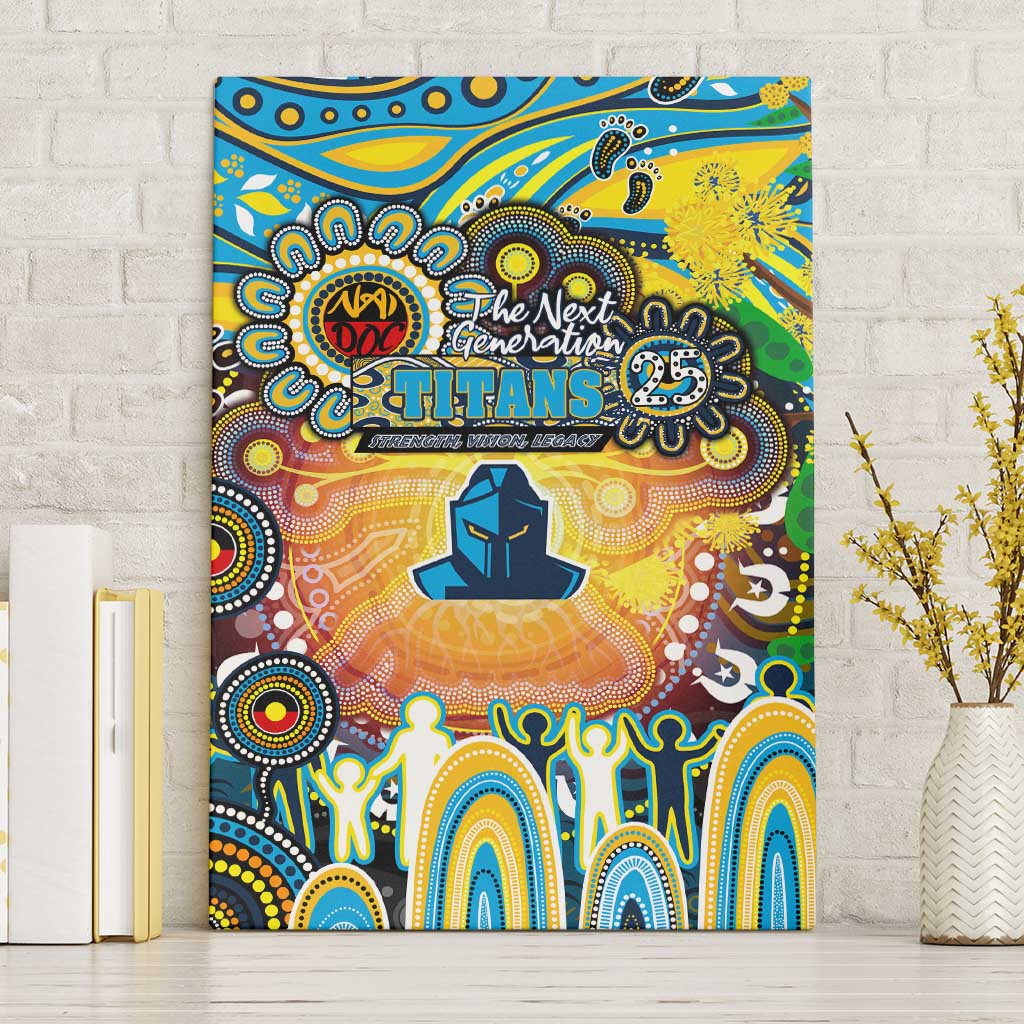 NAIDOC Week 2025 Titans Rugby Canvas Wall Art Aboriginal Dot Painting