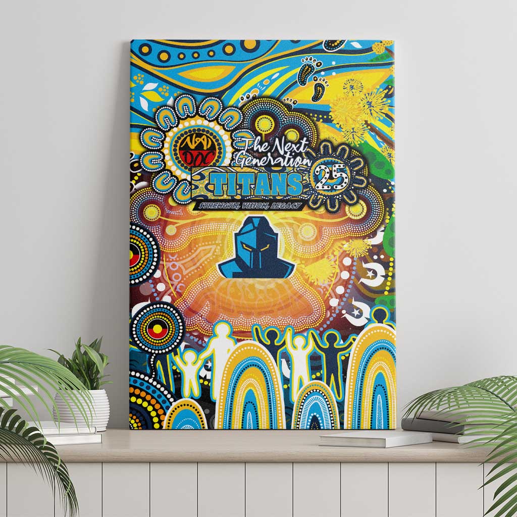 NAIDOC Week 2025 Titans Rugby Canvas Wall Art Aboriginal Dot Painting