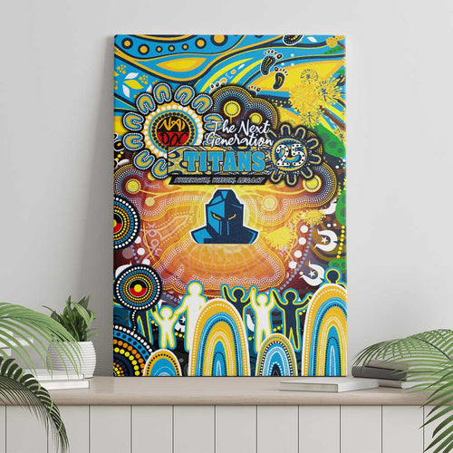 NAIDOC Week 2025 Titans Rugby Canvas Wall Art Aboriginal Dot Painting
