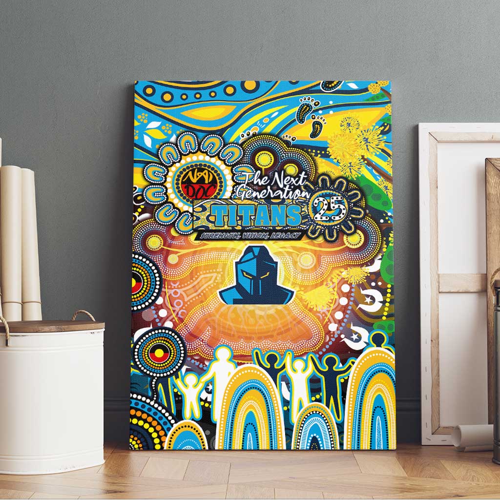 NAIDOC Week 2025 Titans Rugby Canvas Wall Art Aboriginal Dot Painting