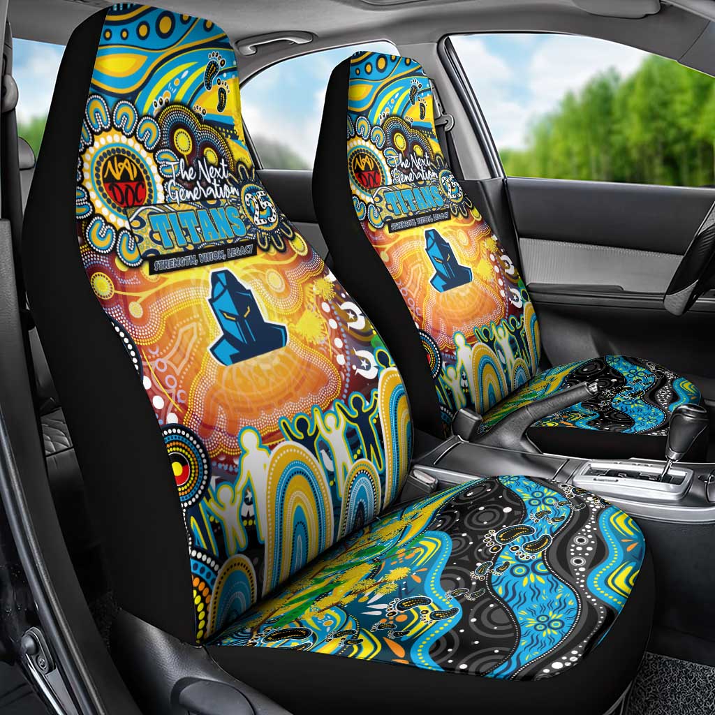 NAIDOC Week 2025 Titans Rugby Car Seat Cover Aboriginal Dot Painting