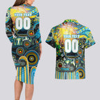 Personalised NAIDOC Week 2025 Titans Rugby Couples Matching Long Sleeve Bodycon Dress and Hawaiian Shirt Aboriginal Dot Painting