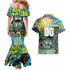 Personalised NAIDOC Week 2025 Titans Rugby Couples Matching Mermaid Dress and Hawaiian Shirt Aboriginal Dot Painting