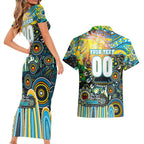 Personalised NAIDOC Week 2025 Titans Rugby Couples Matching Short Sleeve Bodycon Dress and Hawaiian Shirt Aboriginal Dot Painting