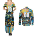 Personalised NAIDOC Week 2025 Titans Rugby Couples Matching Summer Maxi Dress and Long Sleeve Button Shirt Aboriginal Dot Painting