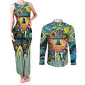 Personalised NAIDOC Week 2025 Titans Rugby Couples Matching Tank Maxi Dress and Long Sleeve Button Shirt Aboriginal Dot Painting