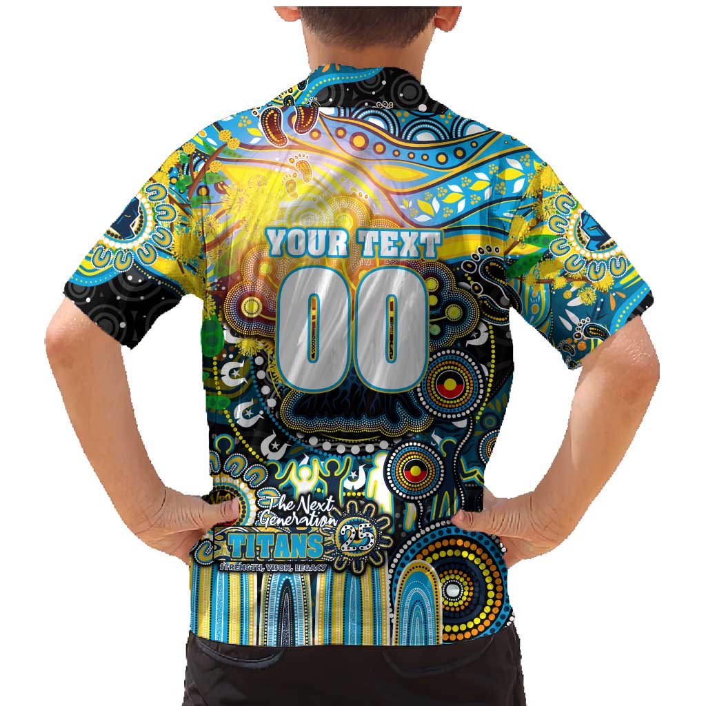 Personalised NAIDOC Week 2025 Titans Rugby Family Matching Mermaid Dress and Hawaiian Shirt Aboriginal Dot Painting