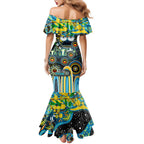 Personalised NAIDOC Week 2025 Titans Rugby Family Matching Mermaid Dress and Hawaiian Shirt Aboriginal Dot Painting