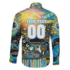 Personalised NAIDOC Week 2025 Titans Rugby Family Matching Off Shoulder Short Dress and Hawaiian Shirt Aboriginal Dot Painting