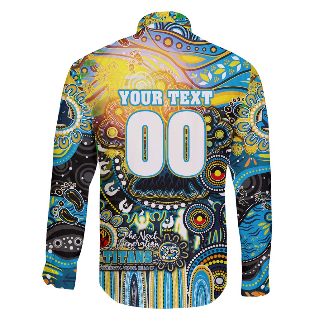 Personalised NAIDOC Week 2025 Titans Rugby Family Matching Off Shoulder Short Dress and Hawaiian Shirt Aboriginal Dot Painting