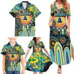 Personalised NAIDOC Week 2025 Titans Rugby Family Matching Summer Maxi Dress and Hawaiian Shirt Aboriginal Dot Painting