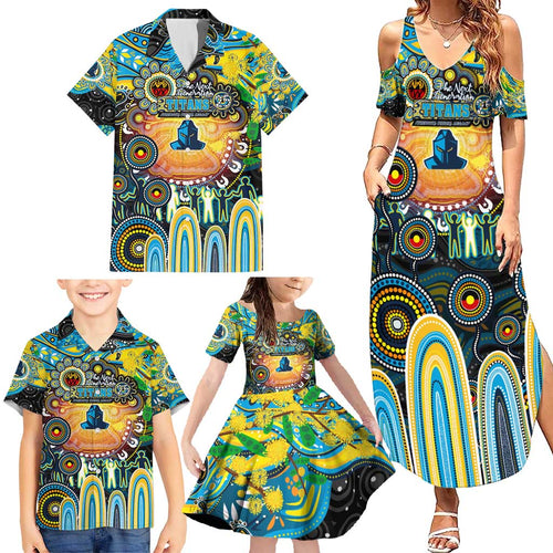 Personalised NAIDOC Week 2025 Titans Rugby Family Matching Summer Maxi Dress and Hawaiian Shirt Aboriginal Dot Painting
