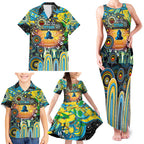 Personalised NAIDOC Week 2025 Titans Rugby Family Matching Tank Maxi Dress and Hawaiian Shirt Aboriginal Dot Painting